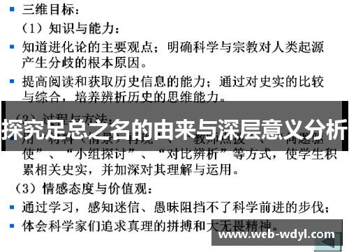 探究足总之名的由来与深层意义分析